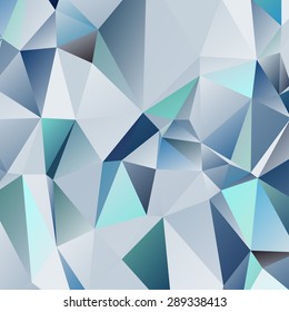 Abstract geometric pattern consisting of triangular polygons of different sizes and colors