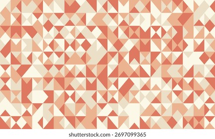 Abstract geometric pattern of coral and cream triangles.  Perfect for website backgrounds, textile design, or modern branding.