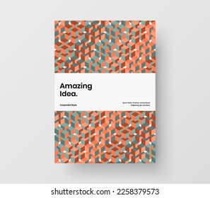Abstract geometric pattern corporate identity template. Premium book cover A4 vector design illustration.