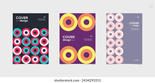 Abstract geometric pattern cover design background, circle shaped vector. Company identity brochure template. Suitable for banner, business, corporate, annual report, cover design.