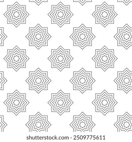 Abstract geometric pattern with crosses, stripes, lines. Seamless vector background. White and black ornament. Modern reticulated graphic design.