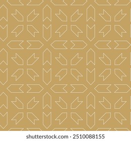 Patrón geométrico Abstractas con cruces, rayas, líneas. Fondo de Vector sin fisuras. Adorno blanco y dorado. Diseño gráfico reticulado moderno.