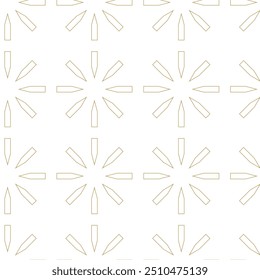 Padrão geométrico abstrato com cruzes, listras, linhas. Plano de fundo de vetor contínuo. Ornamento branco e dourado. Design gráfico reticulado moderno.