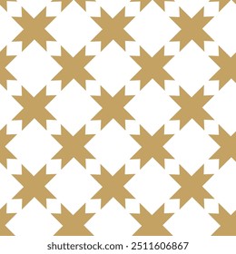 Patrón geométrico Abstractas con cruces, rayas, líneas. Fondo de Vector sin fisuras. Adorno blanco y dorado. Diseño gráfico reticulado moderno.