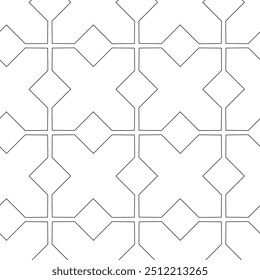 Padrão geométrico abstrato com cruzes, listras, linhas. Plano de fundo de vetor contínuo. Ornamento branco e preto. Design gráfico reticulado moderno.