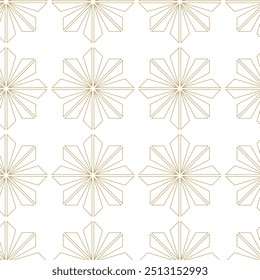 Patrón geométrico Abstractas con cruces, rayas, líneas. Fondo de Vector sin fisuras. Adorno blanco y dorado. Diseño gráfico reticulado moderno.