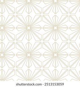 Patrón geométrico Abstractas con cruces, rayas, líneas. Fondo de Vector sin fisuras. Adorno blanco y dorado. Diseño gráfico reticulado moderno.