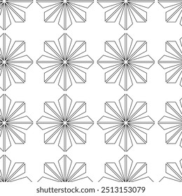 Abstract geometric pattern with crosses, stripes, lines. Seamless vector background. White and black ornament. Modern reticulated graphic design.