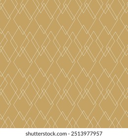 Abstract geometric pattern with crosses, stripes, lines. Seamless vector background. White and gold ornament. Modern reticulated graphic design.