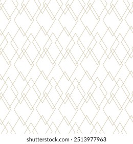 Abstract geometric pattern with crosses, stripes, lines. Seamless vector background. White and gold ornament. Modern reticulated graphic design.