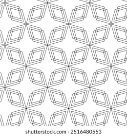 Abstraktes geometrisches Muster mit Kreuzen, Streifen, Linien. Nahtloser Vektorhintergrund. Weiße und schwarze Ornamente. Modernes vernetztes Grafikdesign.