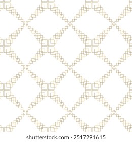 Patrón geométrico Abstractas con cruces, rayas, líneas. Fondo de Vector sin fisuras. Adorno blanco y dorado. Diseño gráfico reticulado moderno.