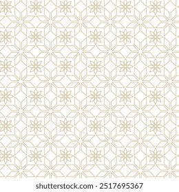 Patrón geométrico Abstractas con cruces, rayas, líneas. Fondo de Vector sin fisuras. Adorno blanco y dorado. Diseño gráfico reticulado moderno.