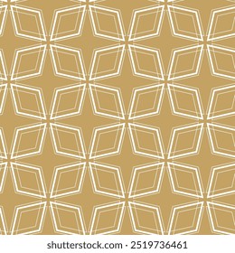 Patrón geométrico Abstractas con cruces, rayas, líneas. Fondo de Vector sin fisuras. Adorno blanco y dorado. Diseño gráfico reticulado moderno.