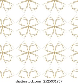 Abstract geometric pattern with crosses stripes lines Seamless vector background White and gold ornament Modern reticulated graphic design