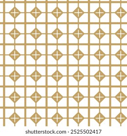 Patrón geométrico Abstractas con cruces, rayas, líneas. Fondo de Vector sin fisuras. Adorno blanco y dorado. Diseño gráfico reticulado moderno.