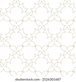 Patrón geométrico Abstractas con cruces, rayas, líneas. Fondo de Vector sin fisuras. Adorno blanco y dorado. Diseño gráfico reticulado moderno.