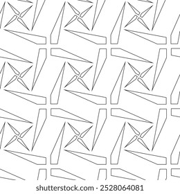 Abstract geometric pattern with crosses, stripes, lines. Seamless vector background. White and black ornament. Modern reticulated graphic design.