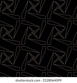 Patrón geométrico Abstractas con cruces, rayas, líneas. Fondo de Vector sin fisuras. Adorno negro y dorado. Diseño gráfico reticulado moderno.