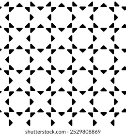 Abstract geometric pattern with crosses, stripes, lines. Seamless vector background. White and black ornament. Modern reticulated graphic design.