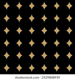 Abstract geometric pattern with crosses, stripes, lines. Seamless vector background. Black and gold ornament. Modern reticulated graphic design.