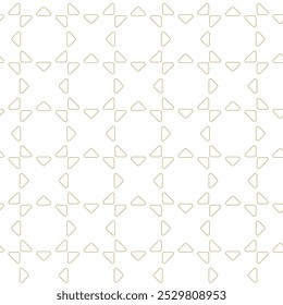 Abstract geometric pattern with crosses, stripes, lines. Seamless vector background. White and gold ornament. Modern reticulated graphic design.