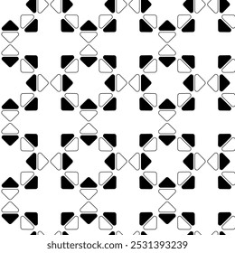 Abstract geometric pattern with crosses, stripes, lines. Seamless vector background. White and black ornament. Modern reticulated graphic design.