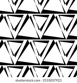 Abstract geometric pattern with crosses, stripes, lines. Seamless vector background. White and black ornament. Modern reticulated graphic design.