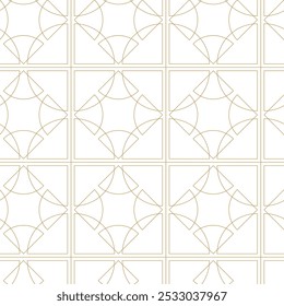 Patrón geométrico Abstractas con cruces, rayas, líneas. Fondo de Vector sin fisuras. Adorno blanco y dorado. Diseño gráfico reticulado moderno.