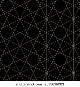 Patrón geométrico Abstractas con cruces, rayas, líneas. Fondo de Vector sin fisuras. Adorno negro y dorado. Diseño gráfico reticulado moderno.