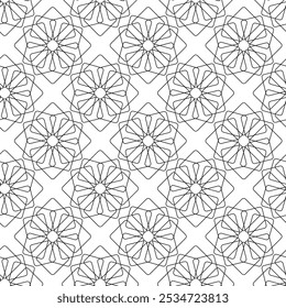 Abstract geometric pattern with crosses, stripes, lines. Seamless vector background. White and black ornament. Modern reticulated graphic design.