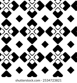 Abstract geometric pattern with crosses, stripes, lines. Seamless vector background. White and black ornament. Modern reticulated graphic design.