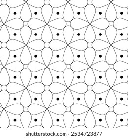 Abstraktes geometrisches Muster mit Kreuzen, Streifen, Linien. Nahtloser Vektorhintergrund. Weiße und schwarze Ornamente. Modernes vernetztes Grafikdesign.