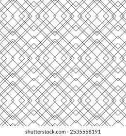 Abstract geometric pattern with crosses, stripes, lines. Seamless vector background. White and black ornament. Modern reticulated graphic design.