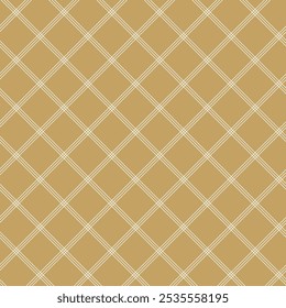 Abstract geometric pattern with crosses, stripes, lines. Seamless vector background. White and gold ornament. Modern reticulated graphic design.