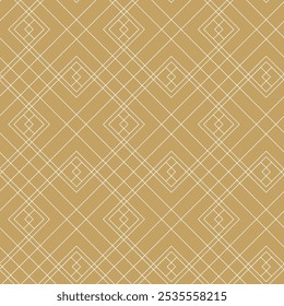Patrón geométrico Abstractas con cruces, rayas, líneas. Fondo de Vector sin fisuras. Adorno blanco y dorado. Diseño gráfico reticulado moderno.