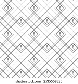 Patrón geométrico Abstractas con cruces, rayas, líneas. Fondo de Vector sin fisuras. Adorno blanco y negro. Diseño gráfico reticulado moderno.