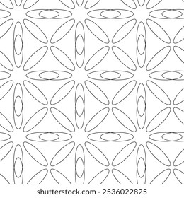 Abstract geometric pattern with crosses, stripes, lines. Seamless vector background. White and black ornament. Modern reticulated graphic design.