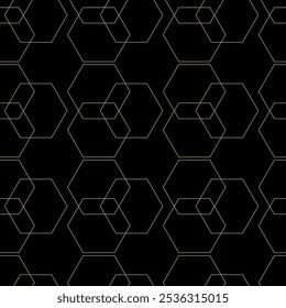 Patrón geométrico Abstractas con cruces, rayas, líneas. Fondo de Vector sin fisuras. Adorno negro y dorado. Diseño gráfico reticulado moderno.