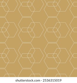 Patrón geométrico Abstractas con cruces, rayas, líneas. Fondo de Vector sin fisuras. Adorno blanco y dorado. Diseño gráfico reticulado moderno.