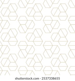 Patrón geométrico Abstractas con cruces, rayas, líneas. Fondo de Vector sin fisuras. Adorno blanco y dorado. Diseño gráfico reticulado moderno.