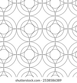 Abstract geometric pattern with crosses, stripes, lines. Seamless vector background. White and black ornament. Modern reticulated graphic design.