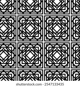 Patrón geométrico Abstractas con cruces, rayas, líneas. Fondo de Vector sin fisuras. Adorno blanco y negro. Diseño gráfico reticulado moderno.
