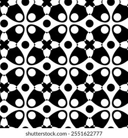 Abstract geometric pattern with crosses, stripes, lines. Seamless vector background. White and black ornament. Modern reticulated graphic design.