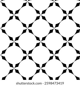 Abstract geometric pattern with crosses, stripes, lines. Seamless vector background. White and black ornament. Modern reticulated graphic design.