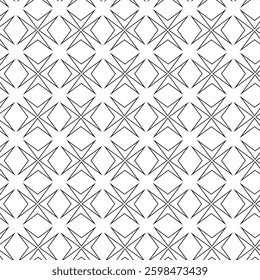 Abstract geometric pattern with crosses, stripes, lines. Seamless vector background. White and black ornament. Modern reticulated graphic design.