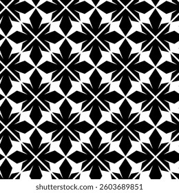 Abstract geometric pattern with crosses, stripes, lines. Seamless vector background. White and black ornament. Modern reticulated graphic design.