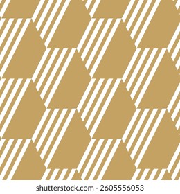 Abstract geometric pattern with crosses, stripes, lines. Seamless vector background. White and gold ornament. Modern reticulated graphic design.
