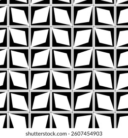 Abstract geometric pattern with crosses, stripes, lines. Seamless vector background. White and black ornament. Modern reticulated graphic design.