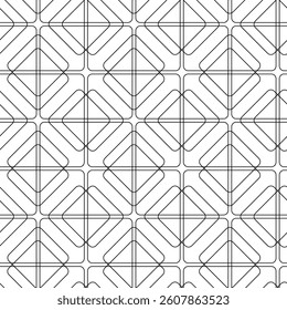 Abstract geometric pattern with crosses, stripes, lines. Seamless vector background. White and black ornament. Modern reticulated graphic design.